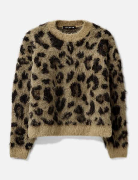 COLE BUXTON LEOPARD KNIT SWEATSHIRT