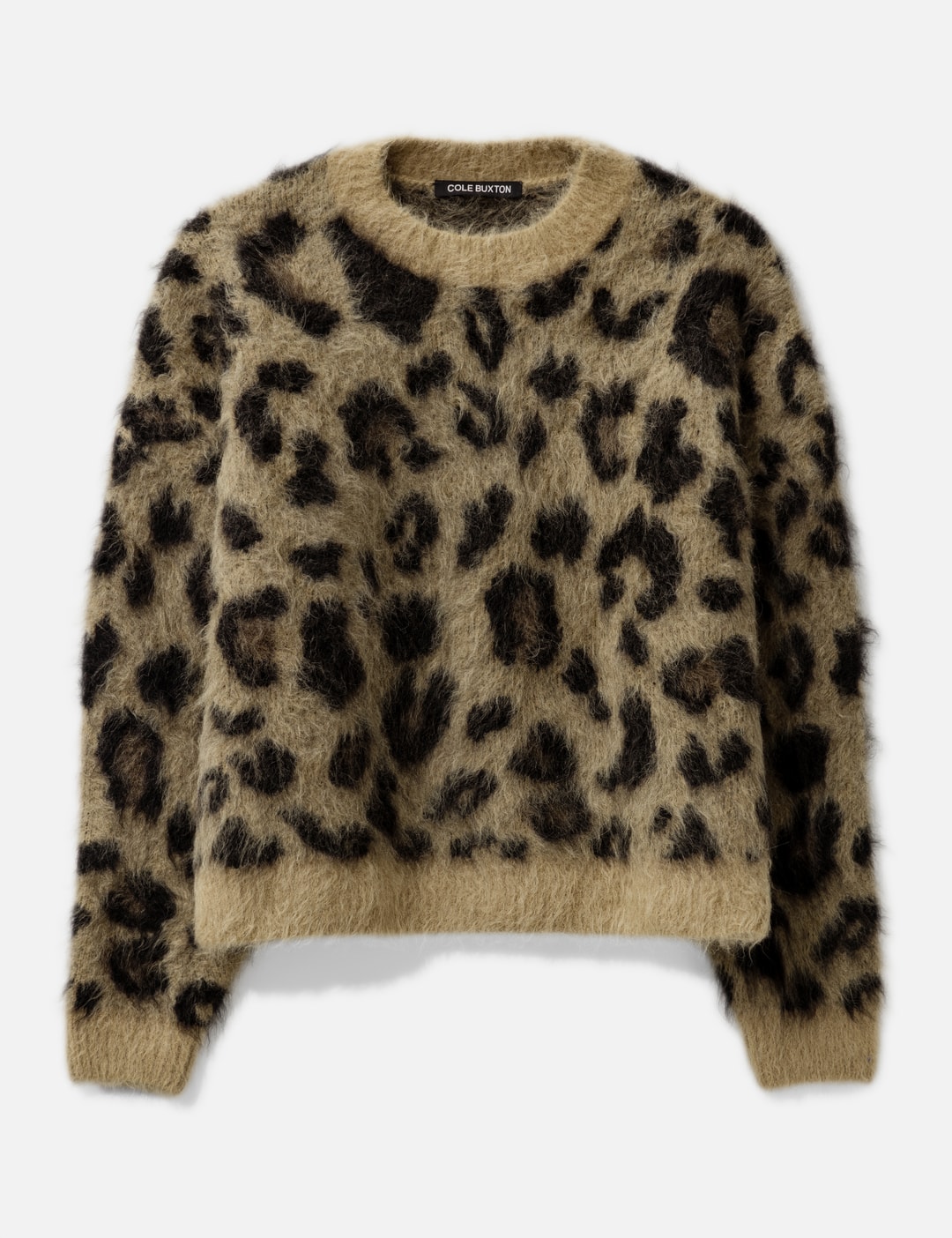 COLE BUXTON LEOPARD KNIT SWEATSHIRT