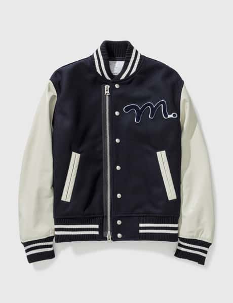 Sacai - MADSAKI Wool Melton Varsity Jacket | HBX