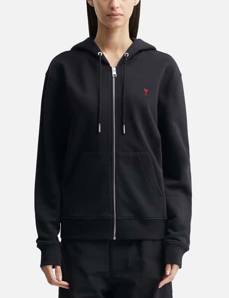 아미 Cotton Ami de Coeur Zipped Hoodie