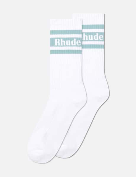Rhude Striped Logo Socks
