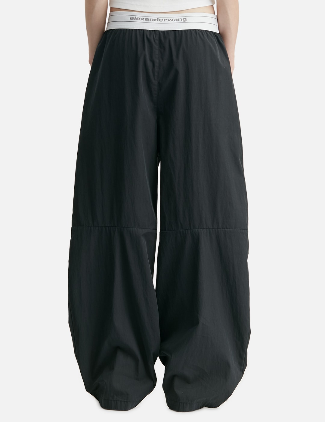 Mid-Rise Pleated Wide-Leg Pant With Logo Elastic Waist view 19