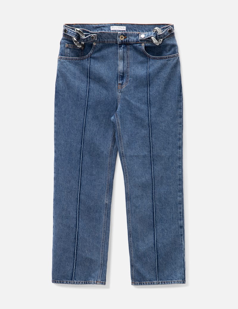 sacai belted tapered jeans - Blue