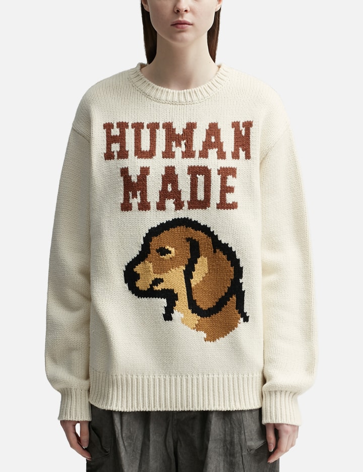 Human Made Dachs Knit Sweater In White