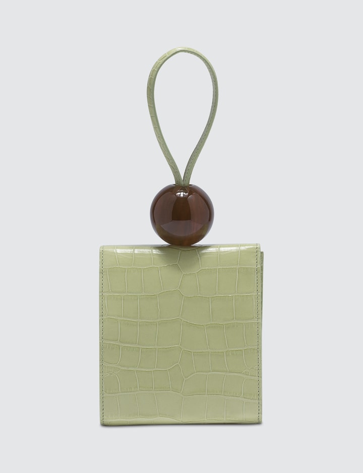 Ball Sage Green Croco Embossed Leather Bag Placeholder Image