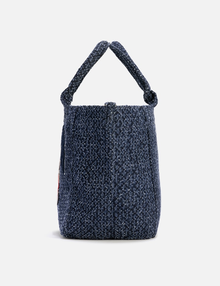 Ganni SMALL TRAPEZE SHOPPER BEAR TWEED DENIM