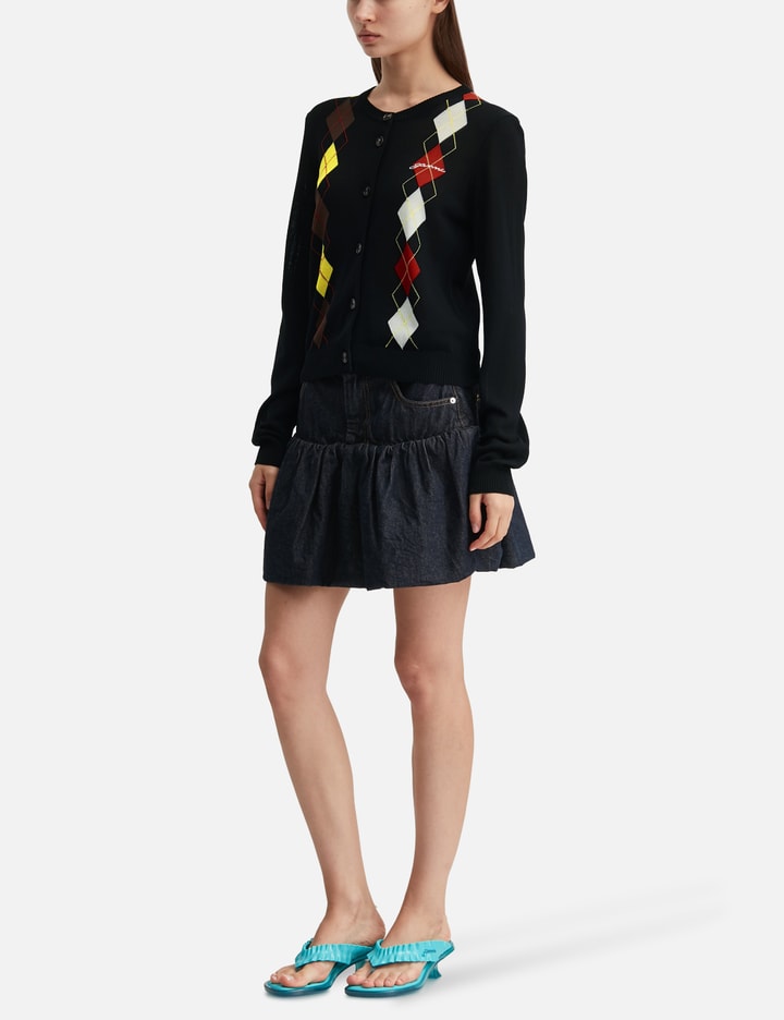 Ganni Light Cotton Argyle Cardigan