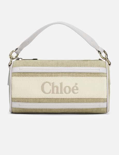 Chloé Woody Tube Shoulder Bag In Linen & Soft Leather