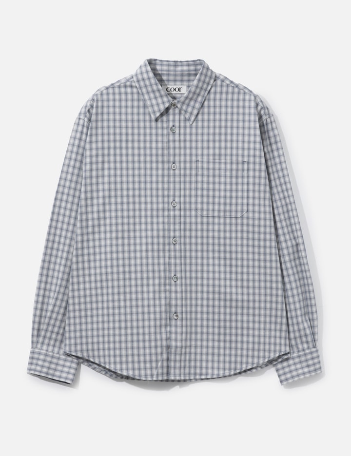 COOR Cotton Blue Tartan Check Shirt