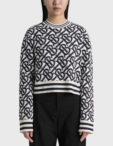 Crew necks Burberry - Monogram print wool sweater - 8016155