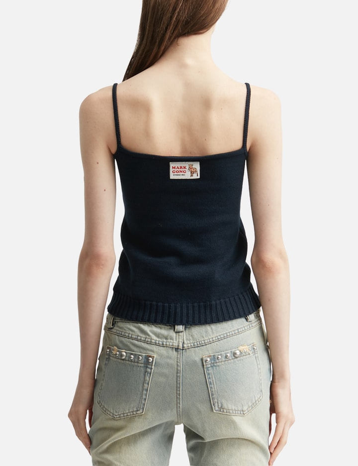 Navy Blue Knit Cami Top view 4
