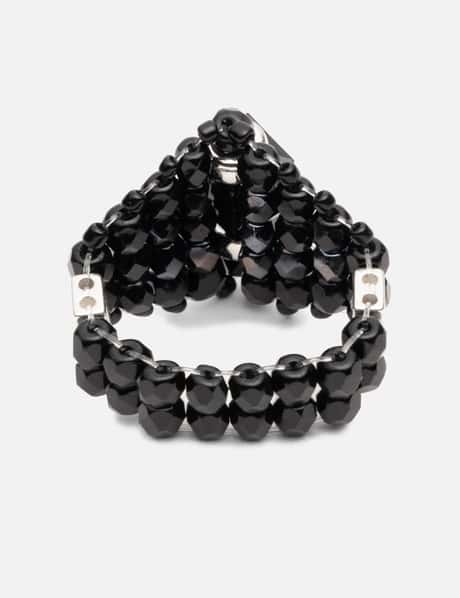 X Tie A Knot Square Crystal Beads Ring view 9