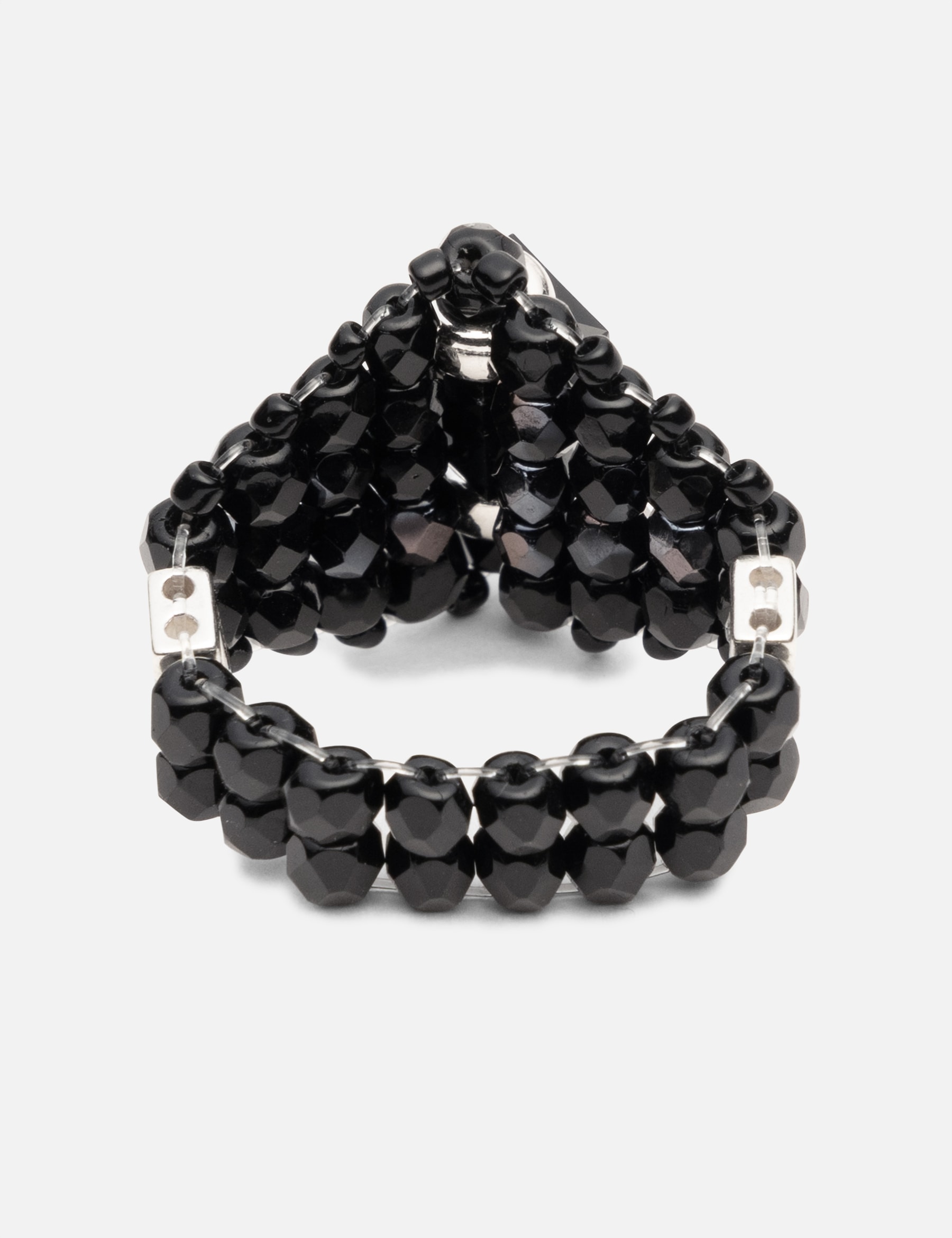 X Tie A Knot Square Crystal Beads Ring view 15