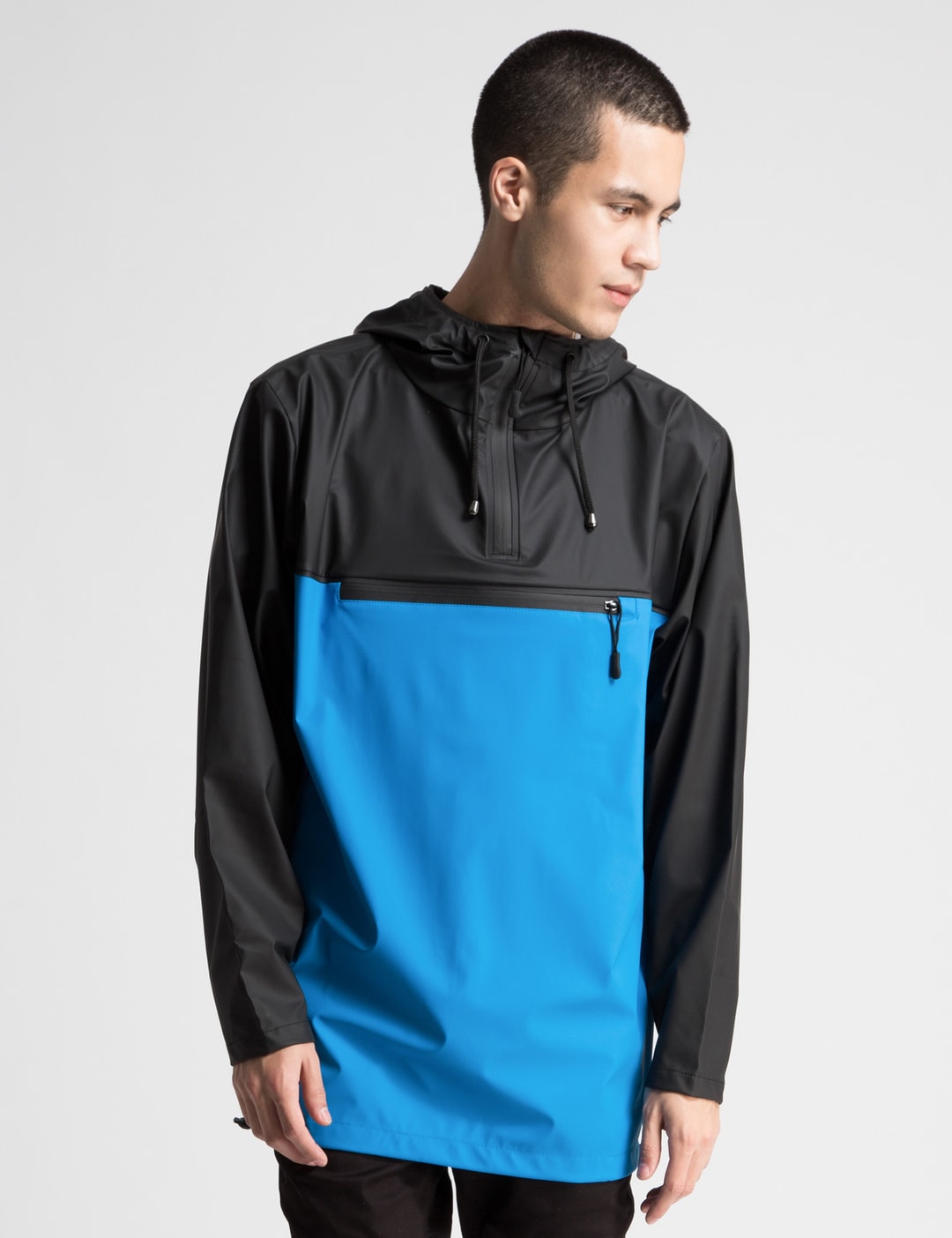 Rains Black/Skyblue Anorak Jacket HBX - Main Image
