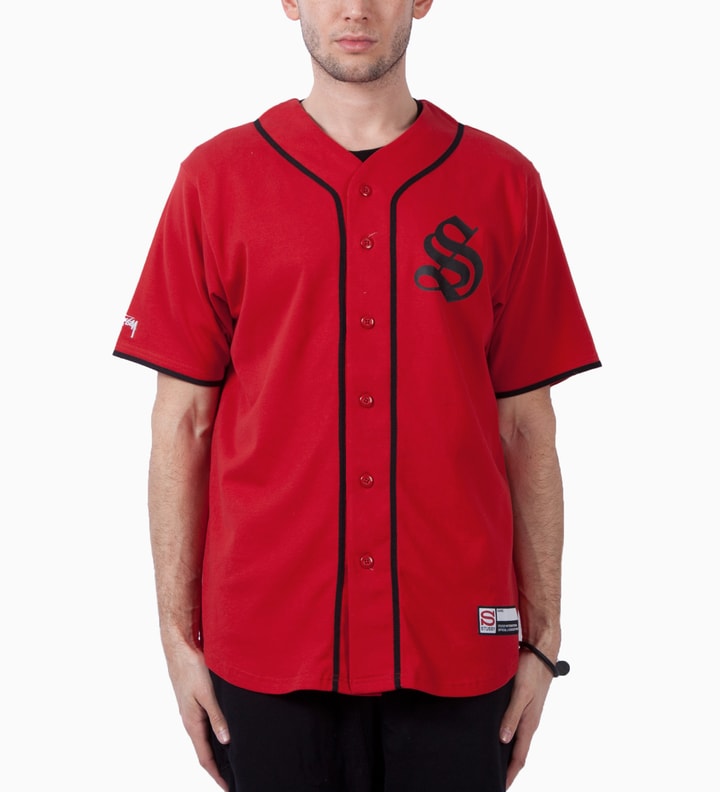 Stüssy Red S Baseball Jersey Shirt