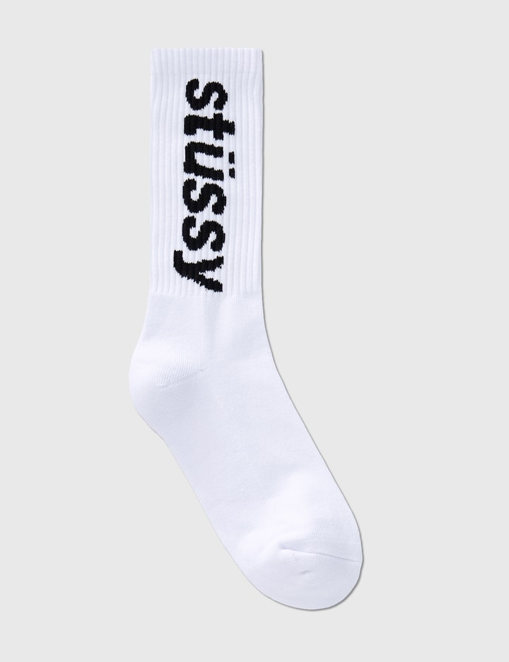 Helvetica Jacquard Crew Socks Placeholder Image