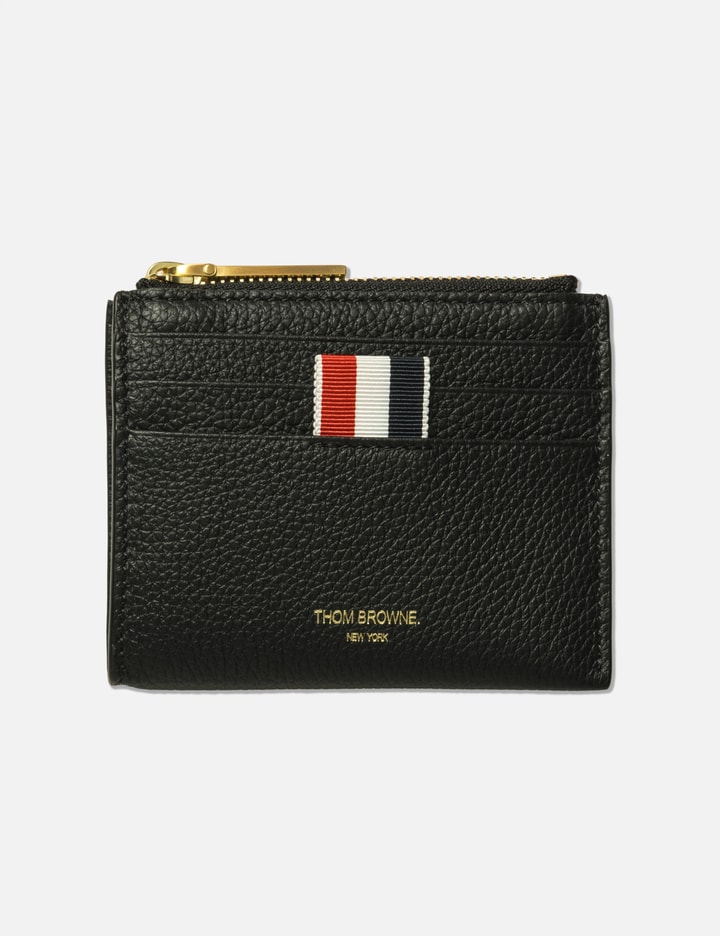 Thom Browne Soft Pebble Grain Zip Top Card Holder