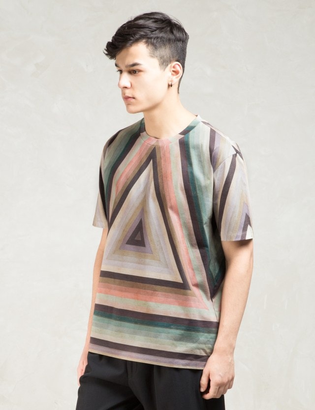 Multicolor Triangle Stripe' Print Cotton T-shirt Placeholder Image