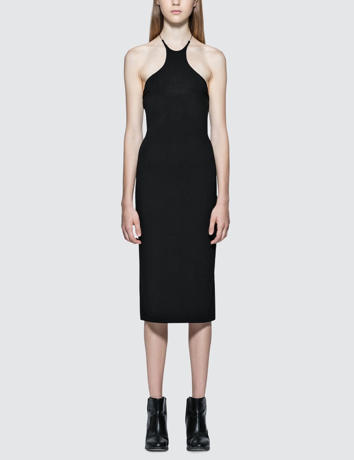 Stretch Jersey Razor Front Dress With Lowcut Back Placeholder Image