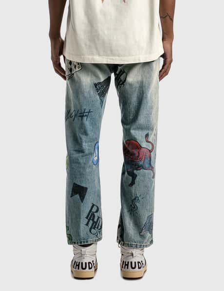 Rhude - DODDLE PRINT JEANS | HBX - Globally Curated Fashion and 