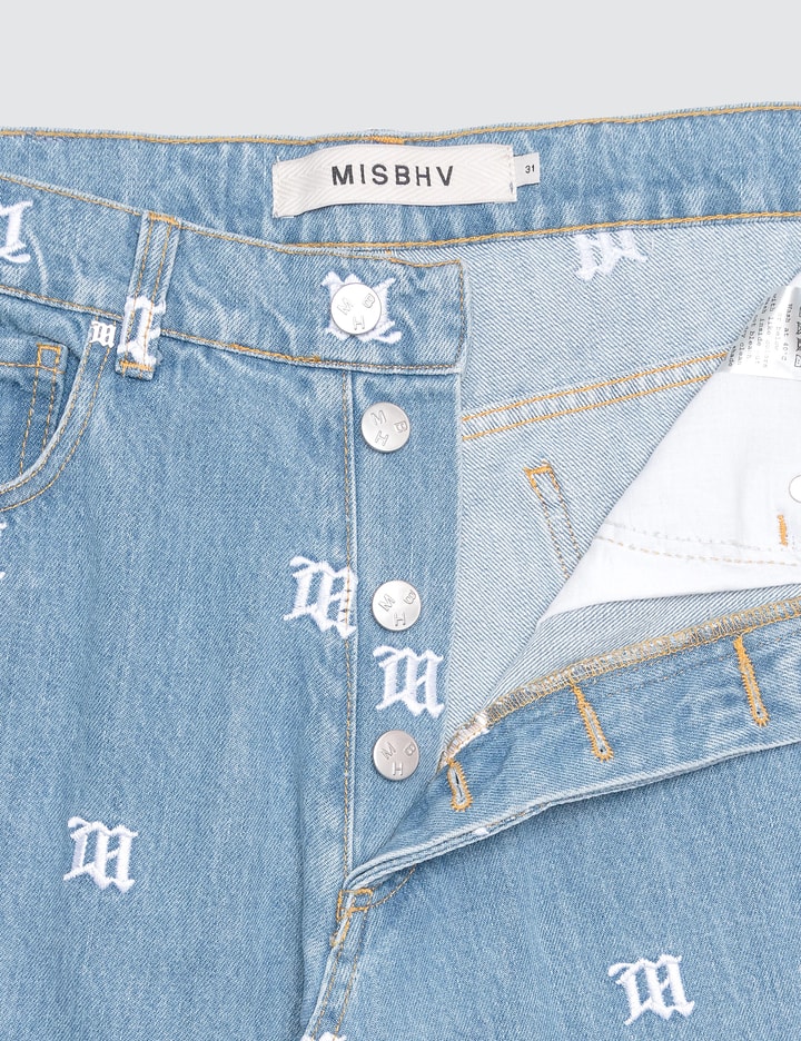 MISBHV Upcycled Monogram-Patchwork Jeans