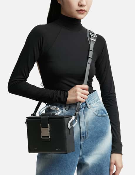 HELIOT Emil Leather Strap Box Bag - Black