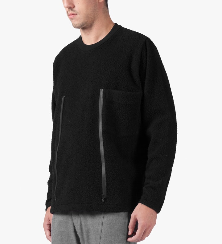 Black Julien Wool Large Front Zip Pullover Jacket Placeholder Image
