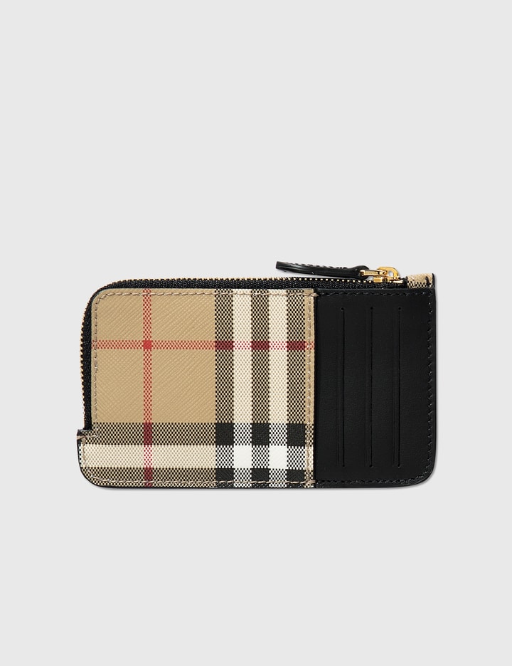 Vintage Check and Leather Zip Card Case Placeholder Image