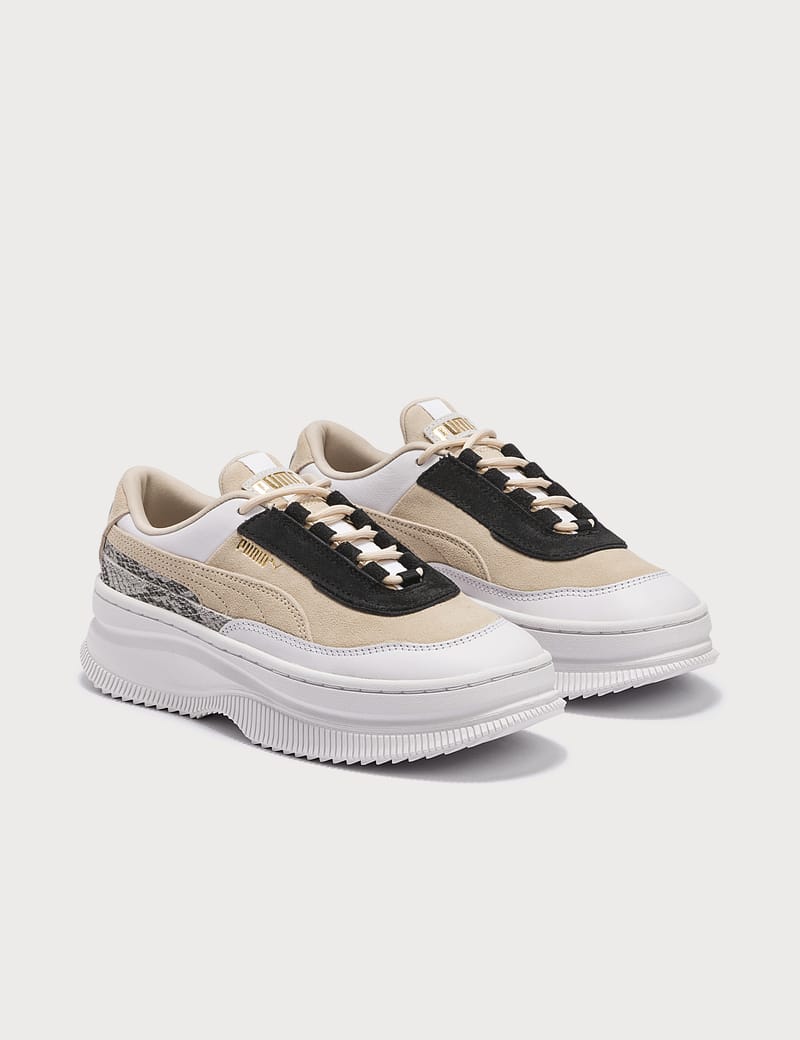 puma deva reptile flatform trainers in stone