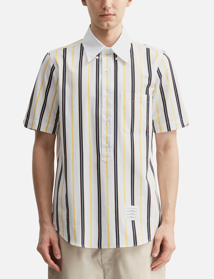 Repp Stripe Poplin Short Sleeve Shirt view 3