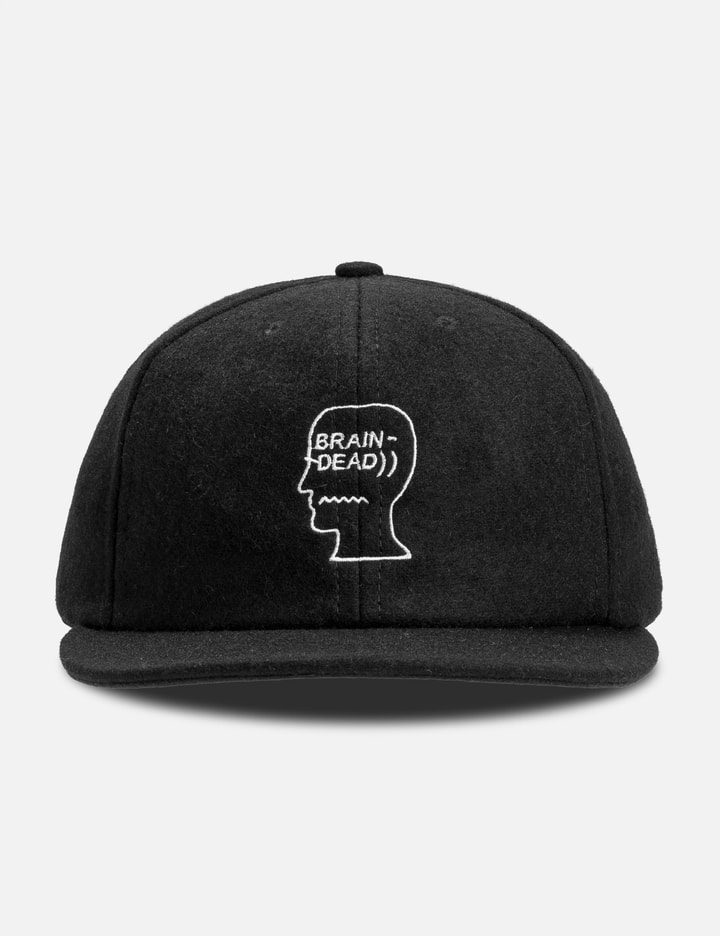 Brain Dead Flannel Logohead 6 Panel Hat In Pink