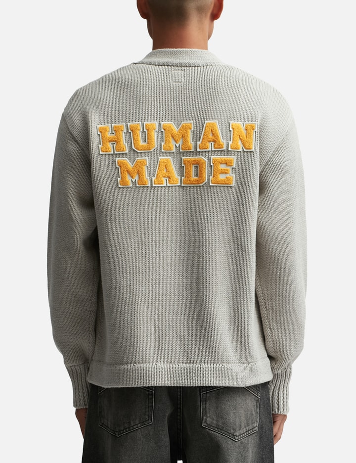 Shop Human Made Low Gauge Knit Cardigan In Grey
