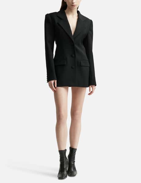blazer dress with open back Crystal Open Back Blazer Dress Yellow