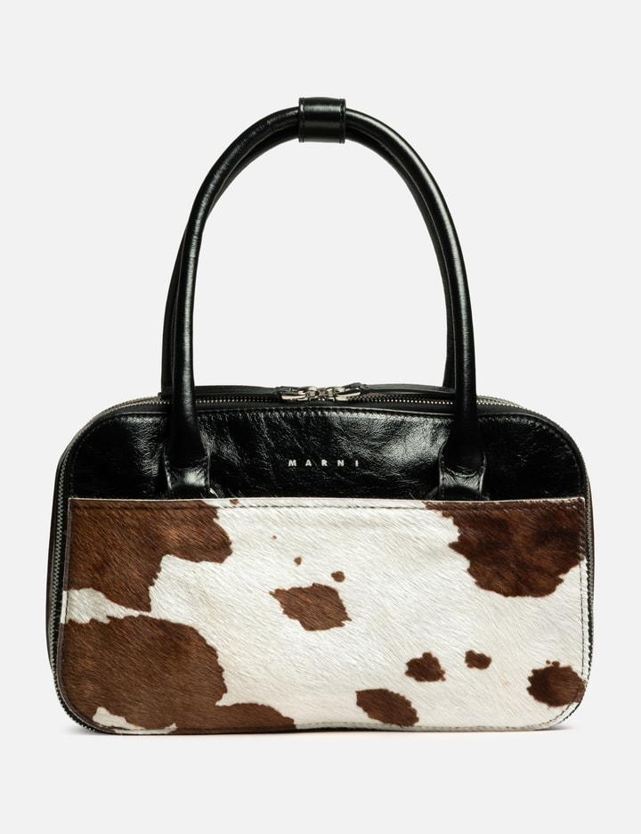 Marni Cow Print Leather Small Boxyne Bag