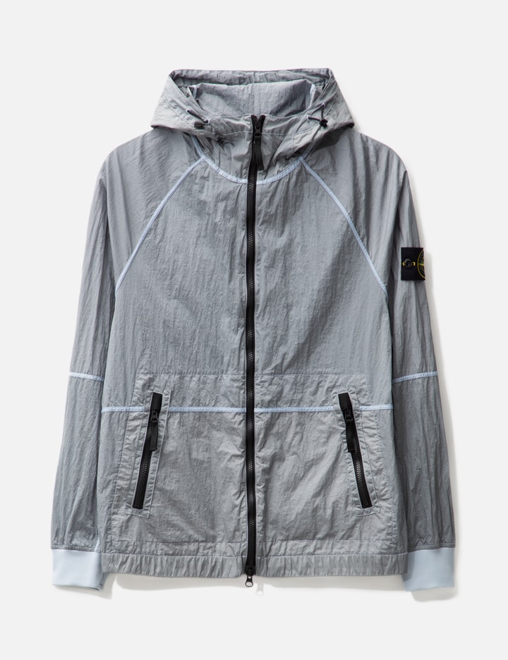 Shop Stone Island Nylon Metal Watro-tc In Econyl® Regenerated Nylon Hooded Jacket In Blue