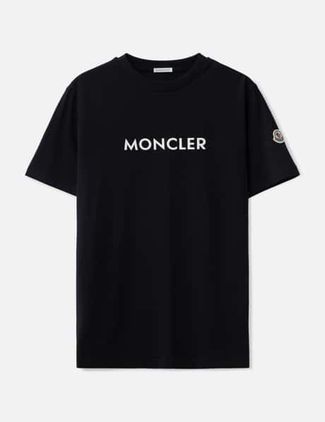 Moncler BLACK RUBBERIZED LOGO T-SHIRT