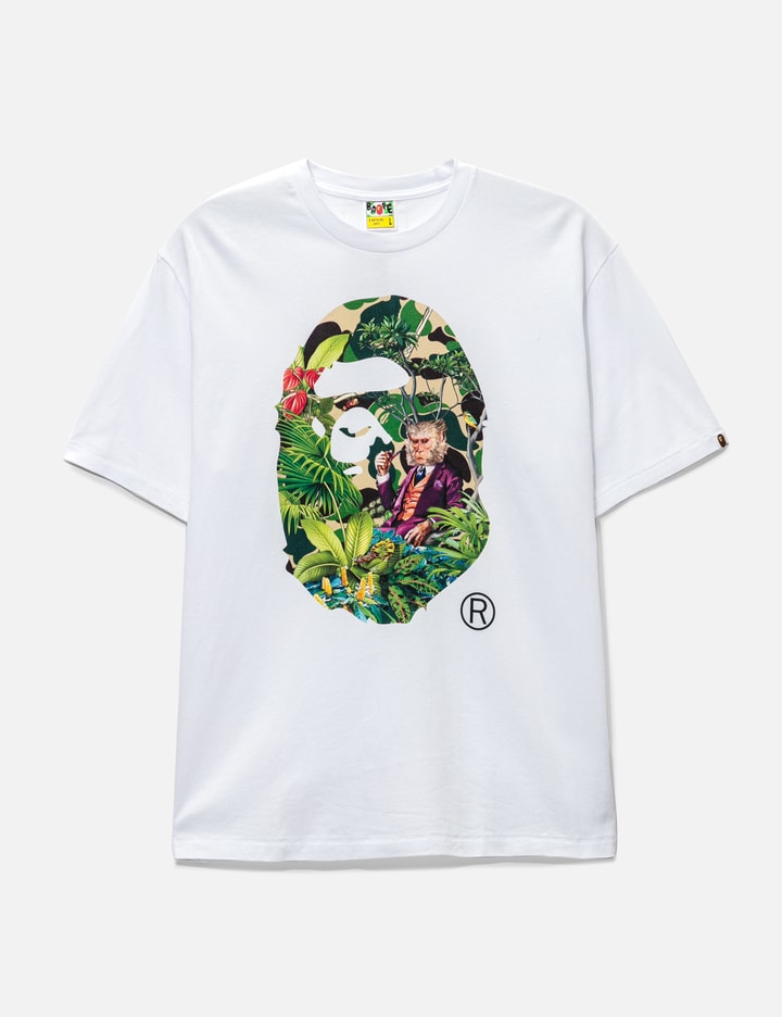 Bape X Monkey 47 Printed Logo T-shirt In White