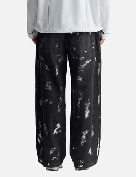 CLESSTE - Silver Print Vintage Wash Selvedge Denim Wide Pants 
