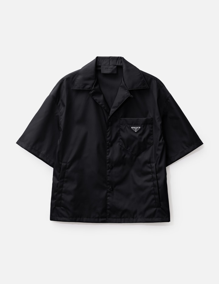 Prada Re-nylon Short Sleeve Shirt In Black