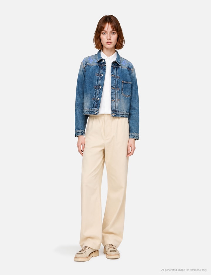 Kenzo 'KENZO Wildflower' Cropped Pleated Trucker Jacket