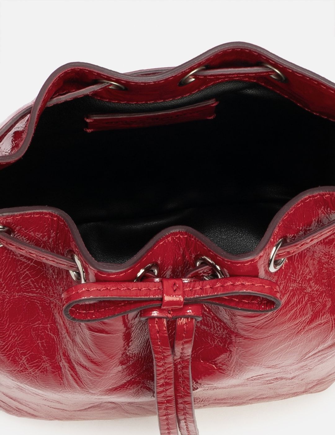Multipocket Mini Bucket Bag Crinkled Patent view 16