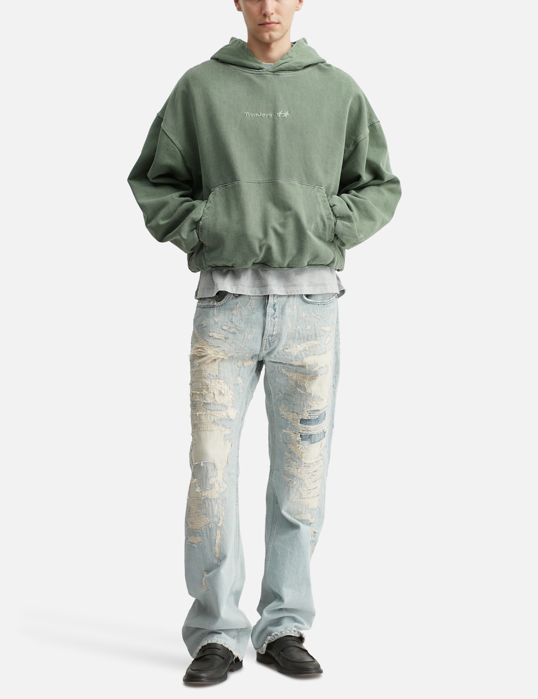 Pigment Dyed Green Icon Hoodie view 15