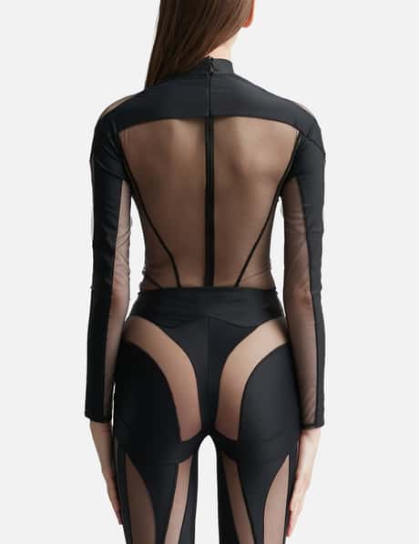 MUGLER - Illusion Neckline Bodysuit  HBX - Globally Curated Fashion and  Lifestyle by Hypebeast