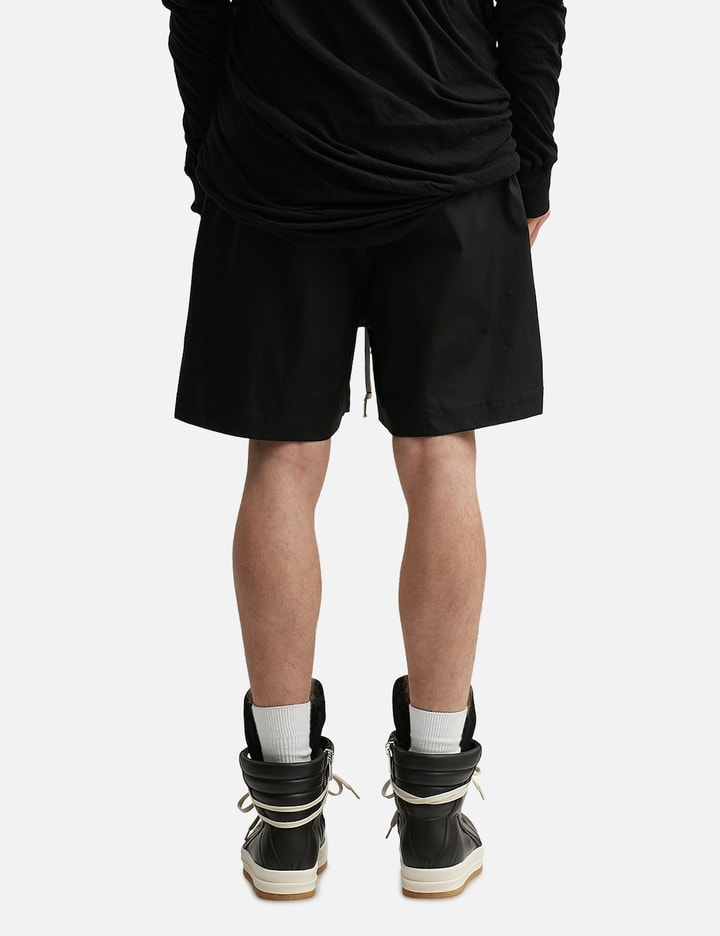 Rick Owens Straight-leg Stretch-cotton Poplin Drawstring Shorts In Black