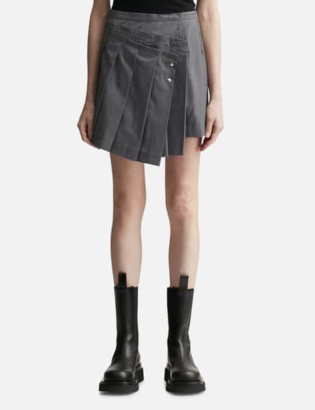 Lesugiatelier Fold-detail Pleats Mini Skirt