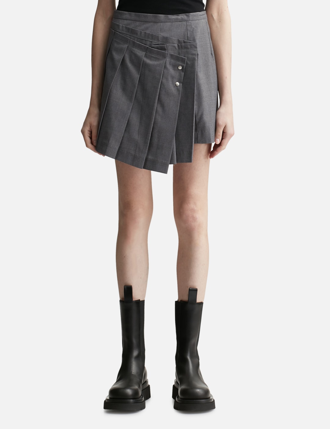 Fold-Detail Pleats Mini Skirt view 13