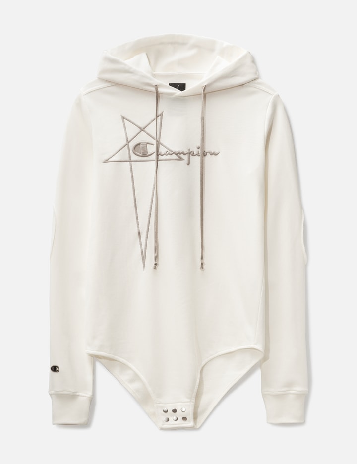 Rick Owens X Champion Hooded Bodysuit In White