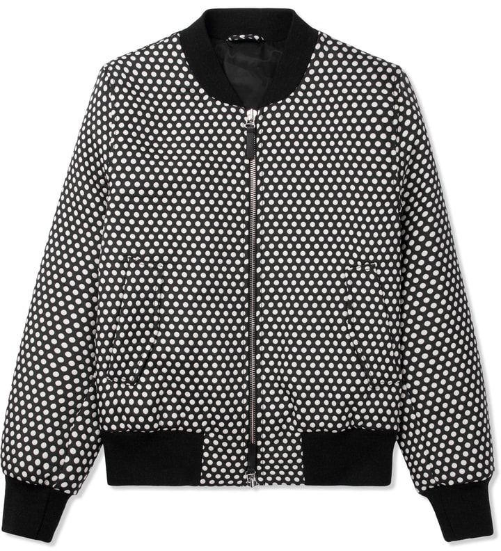 Black/White Polka Dot Bomber Jacket Placeholder Image