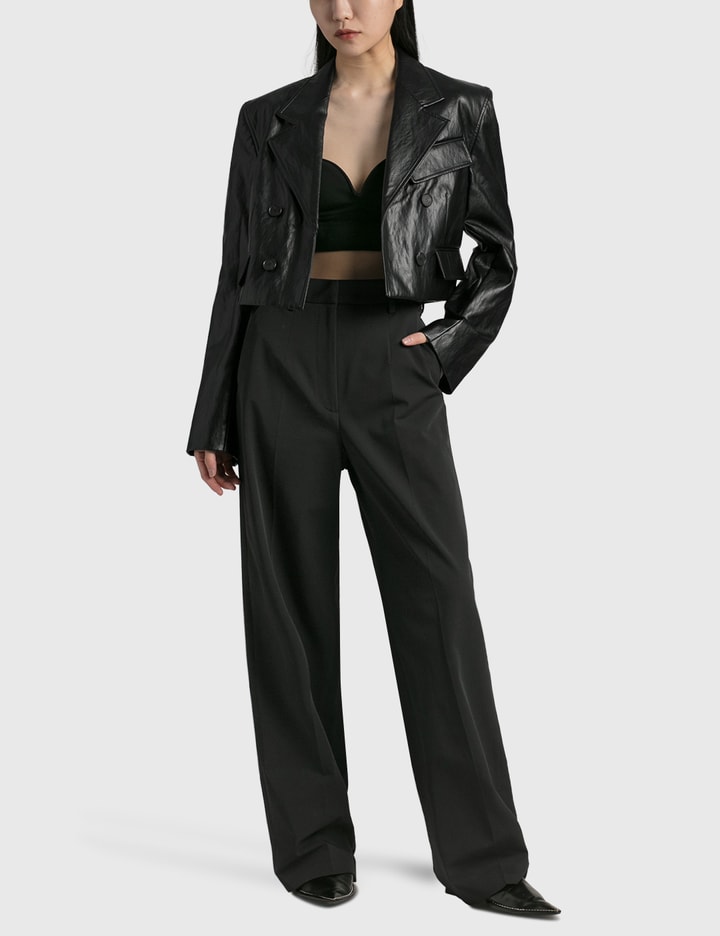 Faux Leather Cropped Jacket Placeholder Image