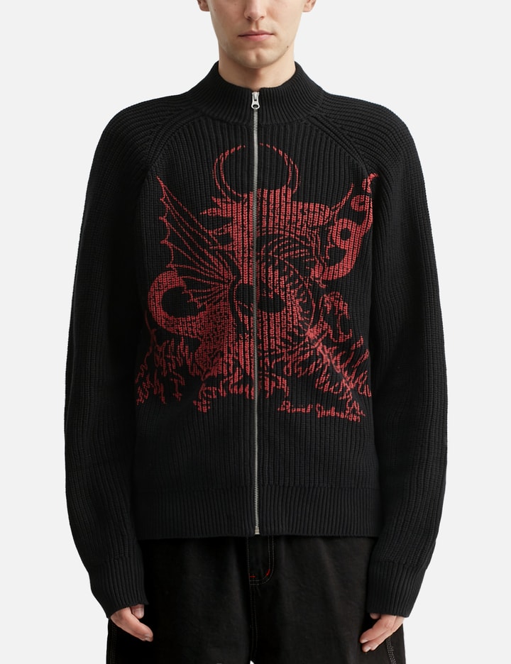 Butter Goods Butter Goods X Daniel Johnston Dragon Knit Zip-Thru Sweater